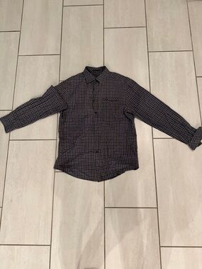 Tahari Men's Long-Sleeve Plaid Button-Down Shirt - Black & Navy